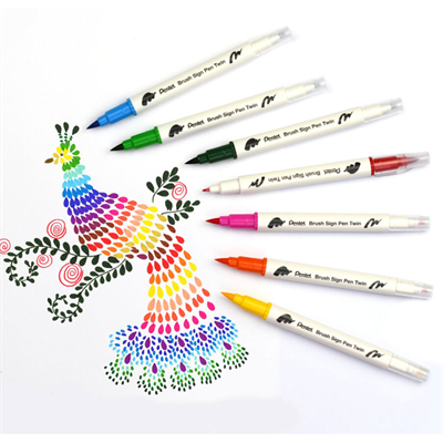 Pentel Brush Sing Pen Twin Çift Taraflı Fırça Uçlu Kalem 30 lu Set