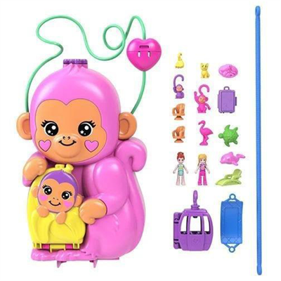 Polly Pocket Çanta Olabilen Micro Oyun Setleri Momma Monkey GKJ63
