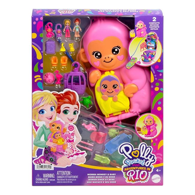Polly Pocket Çanta Olabilen Micro Oyun Setleri Momma Monkey GKJ63