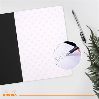 Rhodia A4 Noktalı Stapled Notebook Dot -Black- A4. 48 pages