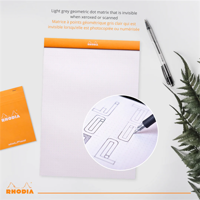 Rhodia Stapled Notepad N°18 Dot -Orange- A4. 80 Yaprak Noktalı