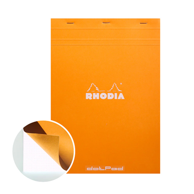 Rhodia Stapled Notepad N°18 Dot -Orange- A4. 80 Yaprak Noktalı