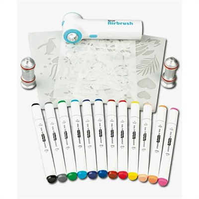 Serve Marker Airbrush Kit 12 Renk Keçeli Kalem 9000