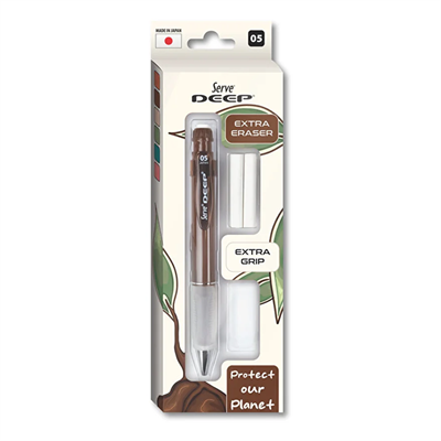 Serve Deep Versatil Kalem 05mm- Toprak Tonları - Yedekli Set (Grip ve Silgi)
