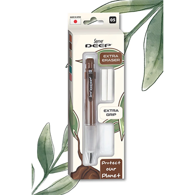 Serve Deep Versatil Kalem 05mm- Toprak Tonları - Yedekli Set (Grip ve Silgi)