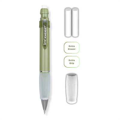 Serve Deep Versatil Kalem 05mm- Toprak Tonları - Yedekli Set (Grip ve Silgi) Yeşil