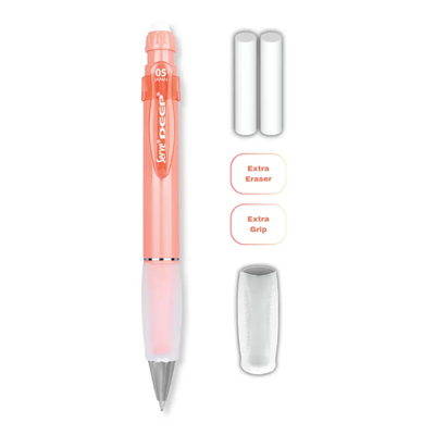 Serve Deep Versatil Kalem 05mm- Toprak Tonları - Yedekli Set (Grip ve Silgi) Pembe