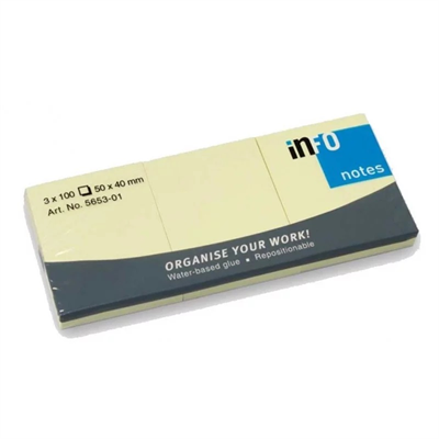 Info Notes 50X40 Sarı Postit 3 Lü Pk 100 Yp 565301