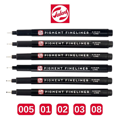 Talens Pigment Fineliner Teknik Çizim Kalemi Seti 6lı