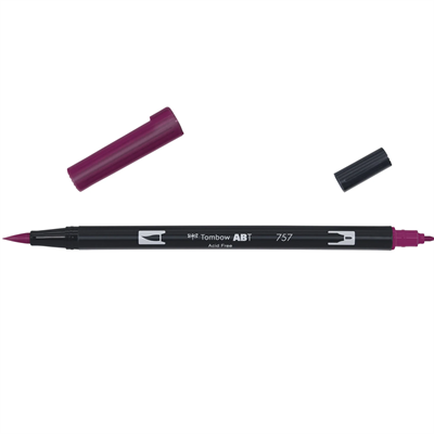 Tombow ABT Dual Brush Çift Uçlu Keçeli Kalem Port Red - 757