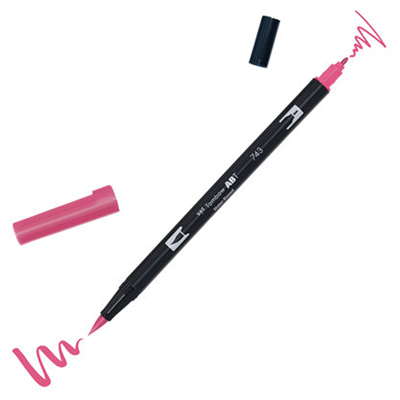 Tombow Dual Brush Pen Grafik Çizim Kalemi 743 Hot Pink