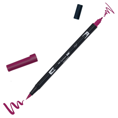 Tombow ABT Dual Brush Çift Uçlu Keçeli Kalem Port Red - 757