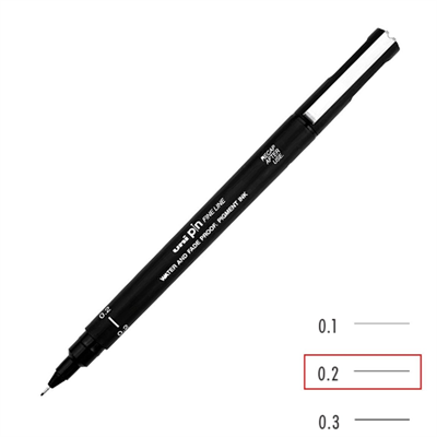 Uni Pin 200 Teknik Çizim Kalemi Siyah 0.2mm