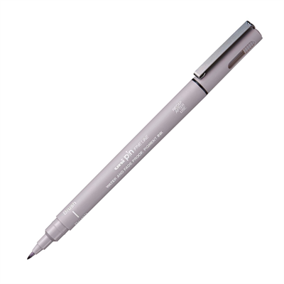 Uni Pin Brush Fineline Fırça Uçlu Kalem Light Grey