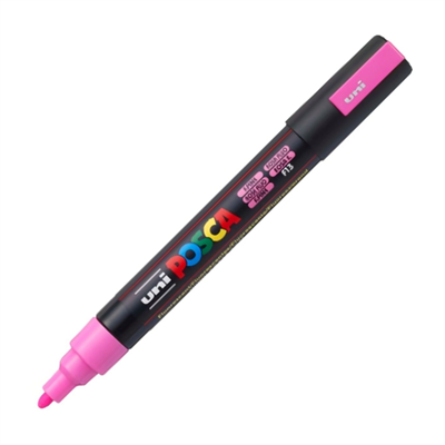 Uni Posca Su Bazlı Marker PC-5M 1.8-2.5mm F13 Fluorescent Pink