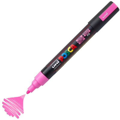 Uni Posca Su Bazlı Marker PC-5M 1.8-2.5mm F13 Fluorescent Pink