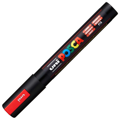 Uni Posca Su Bazlı Marker PC-5M 1.8-2.5mm F15 Fluorescent Red