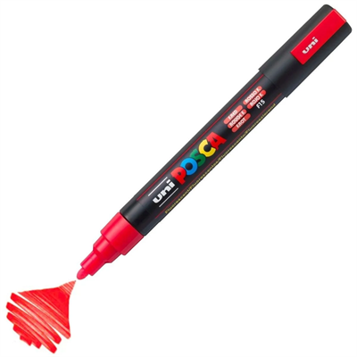 Uni Posca Su Bazlı Marker PC-5M 1.8-2.5mm F15 Fluorescent Red