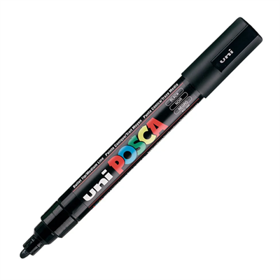 Uni Posca Marker Pc-5m Medium 1.8-2.5 Mm Black