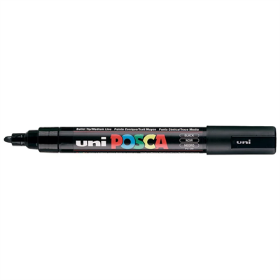 Uni Posca Marker Pc-5m Medium 1.8-2.5 Mm Black