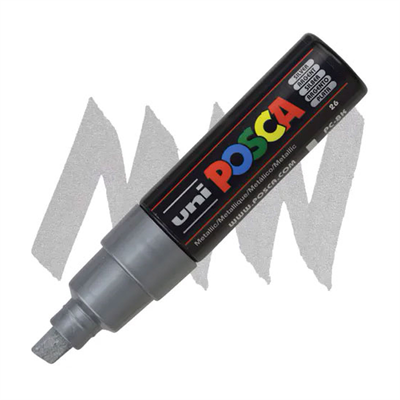 Uni Posca Markör Kalem 8.0 mm Gümüş Metalik