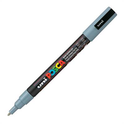Uni Posca Marker Pc-3m Fine 0.9-1.3 Mm Grey