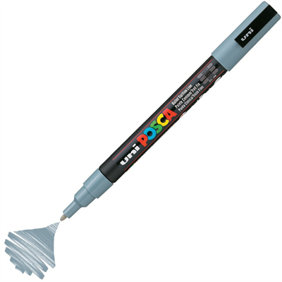 Uni Posca Marker Pc-3m Fine 0.9-1.3 Mm Grey