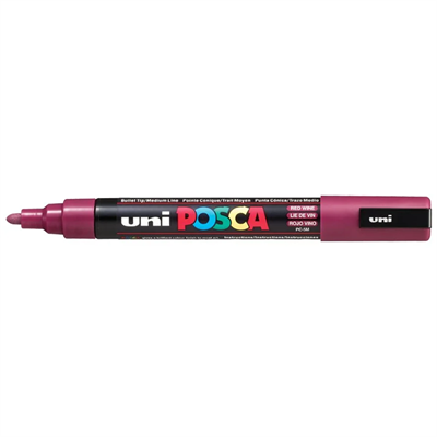 Uni Posca Marker Pc-5m Medium 1.8-2.5 Mm Red Wine