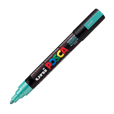 Uni Posca Marker Pc-5m Medium 1.8-2.5 Mm Metallic Green