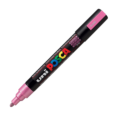 Uni Posca Marker Pc-5m Medium 1.8-2.5 Mm Metallic Pink