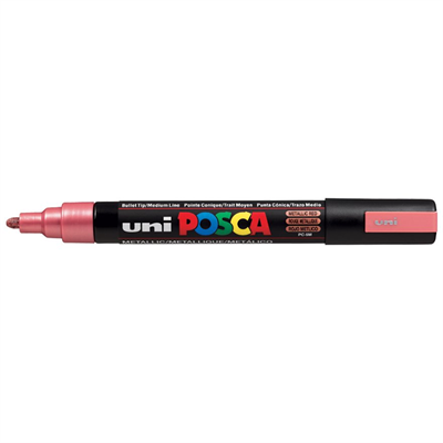 Uni Posca Marker Pc-5m Medium 1.8-2.5 Mm Metallic Red