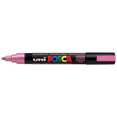 Uni Posca Marker Pc-5m Medium 1.8-2.5 Mm Metallic Pink