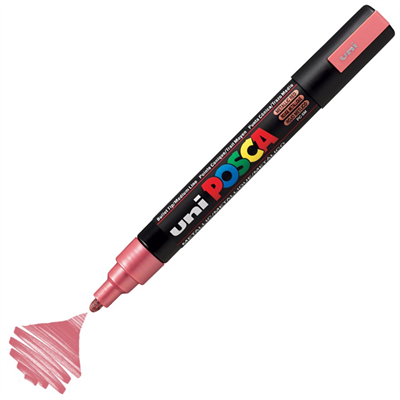 Uni Posca Marker Pc-5m Medium 1.8-2.5 Mm Metallic Red