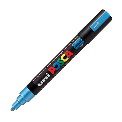 Uni Posca Marker Pc-5m Medium 1.8-2.5 Mm Metallic Blue