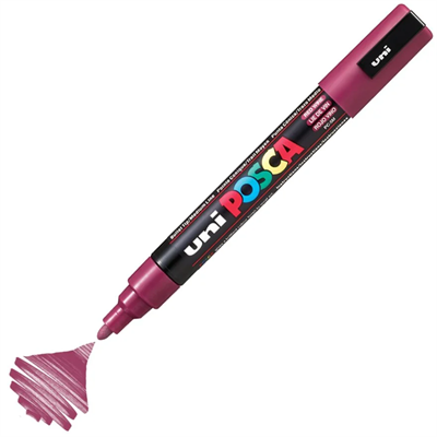 Uni Posca Marker Pc-5m Medium 1.8-2.5 Mm Red Wine