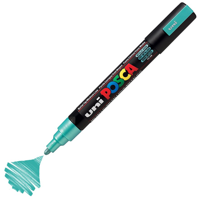Uni Posca Marker Pc-5m Medium 1.8-2.5 Mm Metallic Green
