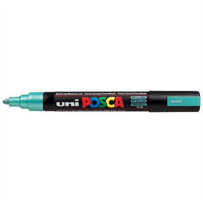 Uni Posca Marker Pc-5m Medium 1.8-2.5 Mm Metallic Green
