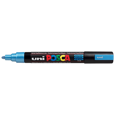 Uni Posca Marker Pc-5m Medium 1.8-2.5 Mm Metallic Blue