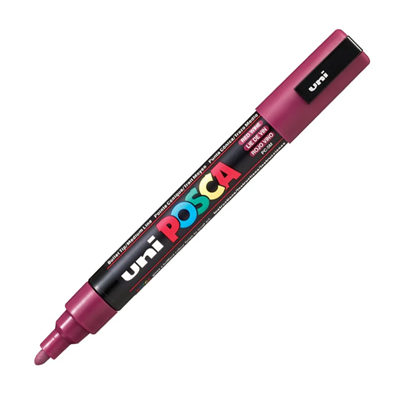 Uni Posca Marker Pc-5m Medium 1.8-2.5 Mm Red Wine