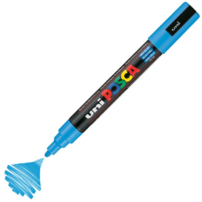 Uniball Pc-5M Posca 1.8-2.5mm Su Bazlı Poster Markör Sky Blue