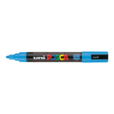 Uniball Pc-5M Posca 1.8-2.5mm Su Bazlı Poster Markör Sky Blue