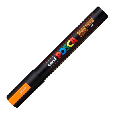 Uni Posca Su Bazlı Marker PC-5M 1.8-2.5mm F4 Fluorescent Orange