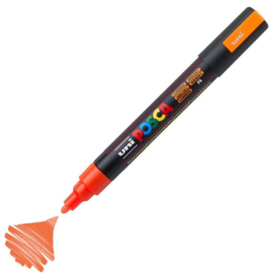 Uni Posca Su Bazlı Marker PC-5M 1.8-2.5mm F4 Fluorescent Orange