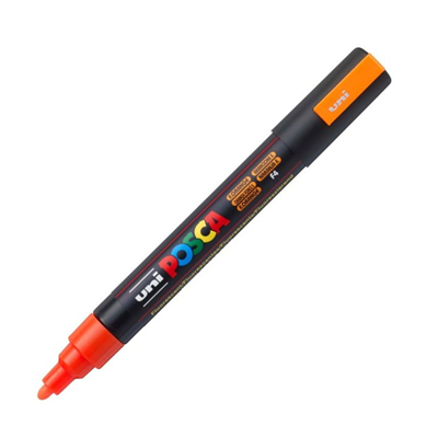Uni Posca Su Bazlı Marker PC-5M 1.8-2.5mm F4 Fluorescent Orange
