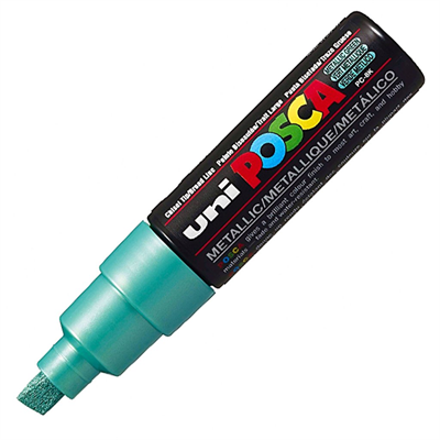 Uni Posca Marker Pc-8k Bold 8.0 mm Metallic Green