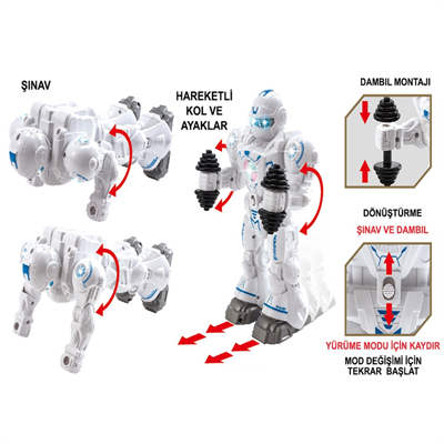 Vardem Işıklı ve Müzikli Hareketli Atletik Sporcu Pilli Robot