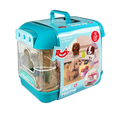 Vardem Hareketli Köpek ve Işıklı Sesli Şeffaf Kafes Seti Karışık Renkler