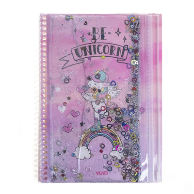 Vuki Unicorn Simli ve Sulu Kapaklı Kalem Kutulu A5 Defter