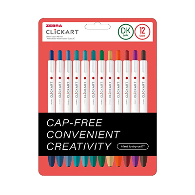 Zebra ClickArt Market Pen 0.6mm 12li Tükenmez Kalem Seti Dark Colours