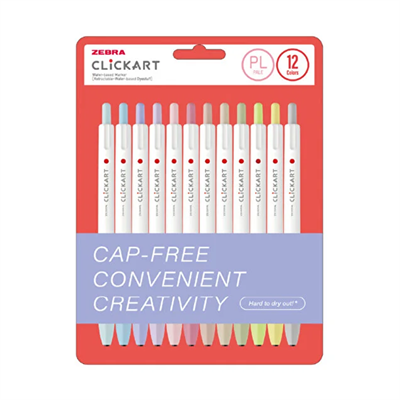Zebra Clıckart Market Pen Pale Soluk Renkler 12 Lı Set